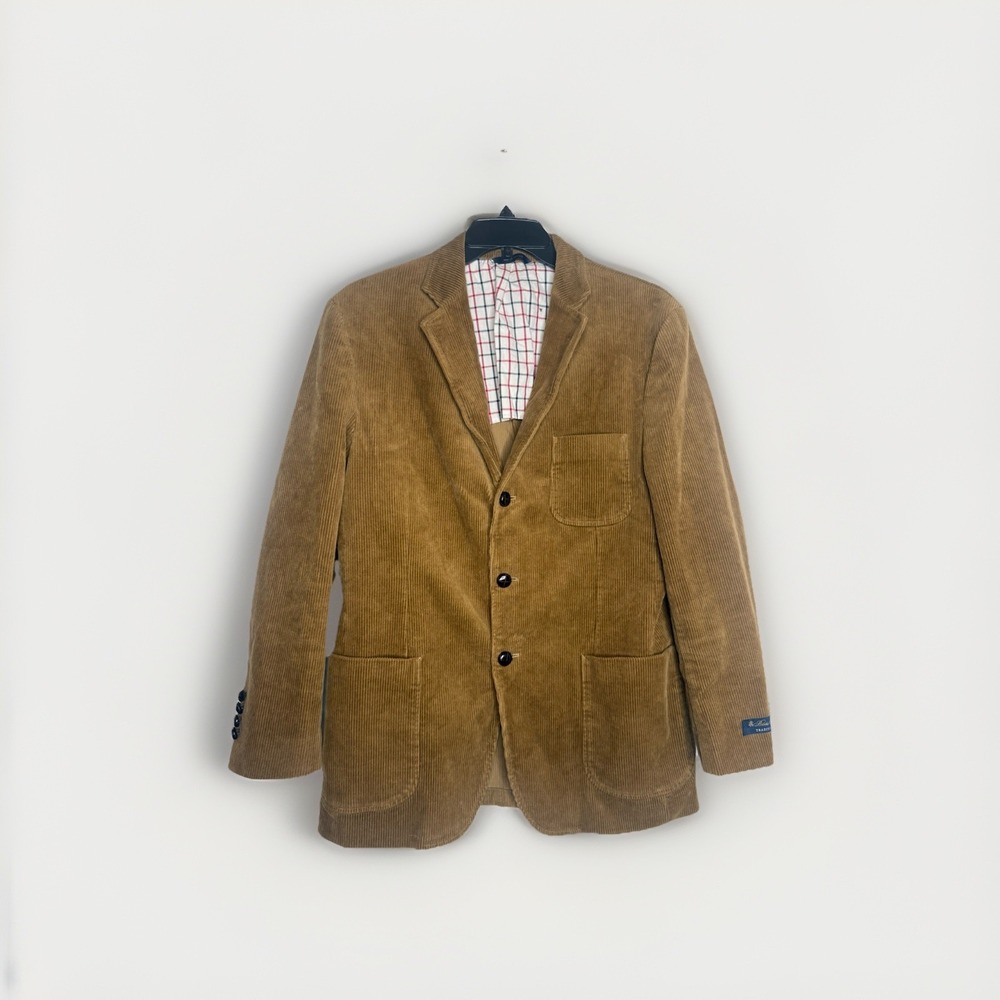 Brooks Brothers Traditional Fit Corduroy Brown Blazer Size 42R Preppy Quiet Lux